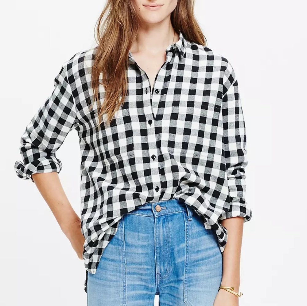 🚫SOLD🚫Madewell Flannel Oversized Boyshirt top - Picture 1 of 2